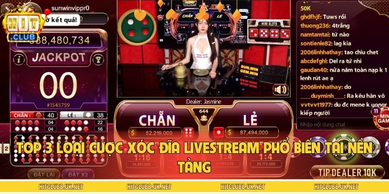 Top 3 loại cược xóc đĩa livestream phổ biến tại nền tảng